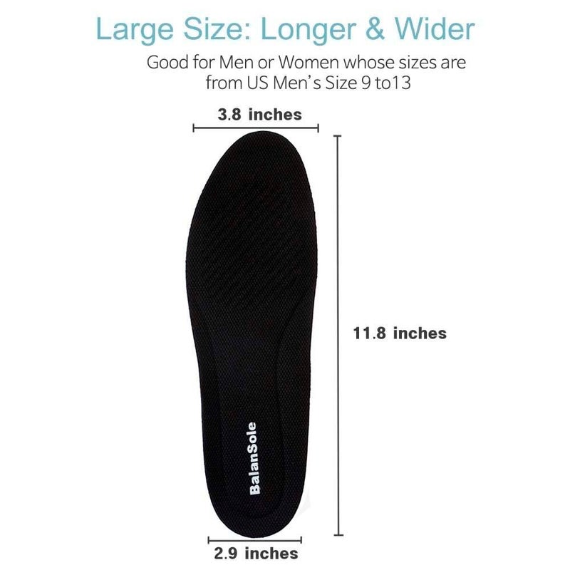 BalanSole US Men's 9-13 Size 1 Inch Height Increase Elevator Insoles Large Size for Men and Women - Image 2
